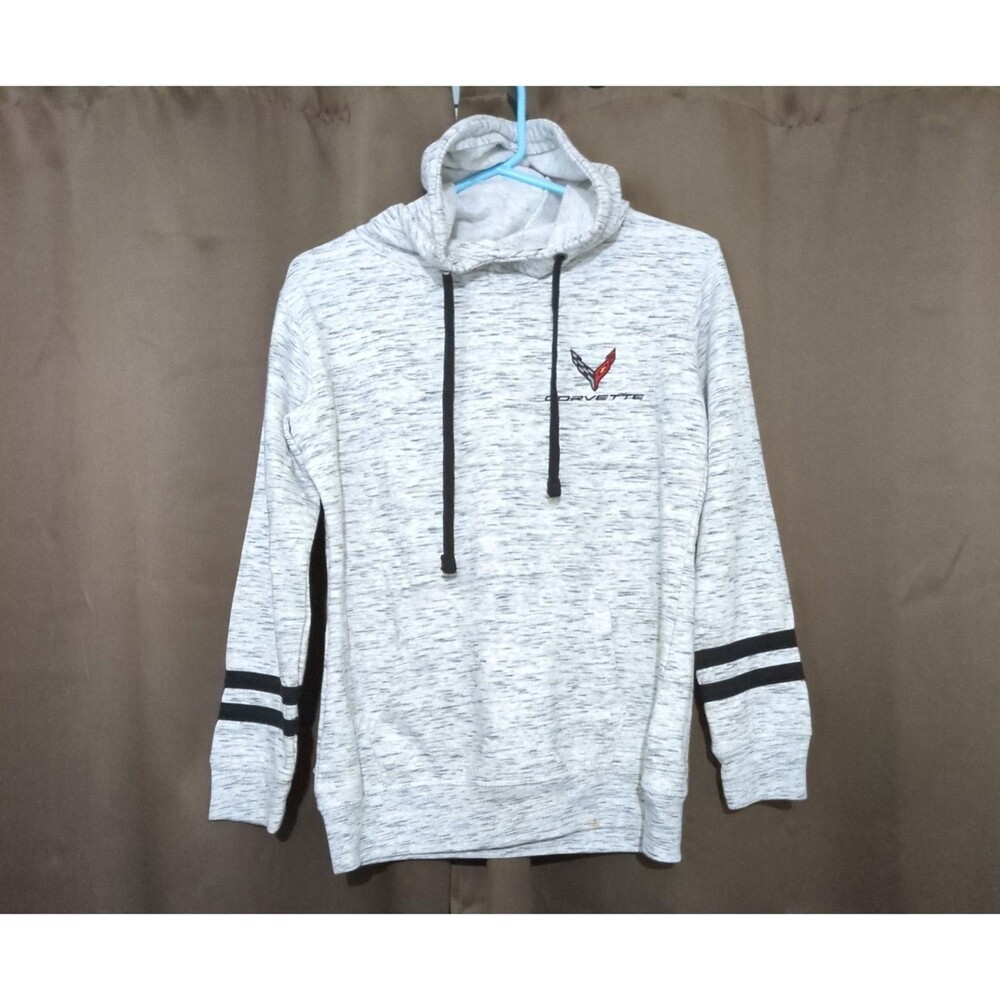 Chevrolet C8 Corvette Hoodie Women's J. America Heather Gray Black Accents S